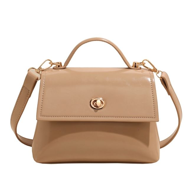 Twist Bag Top Set Crossbody Charm Lock / Handle Leather Flap Faux