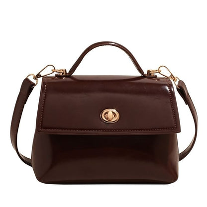 Twist Bag Top Set Crossbody Charm Lock / Handle Leather Flap Faux