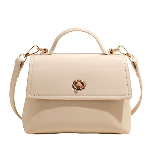 Twist Bag Top Set Crossbody Charm Lock / Handle Leather Flap Faux