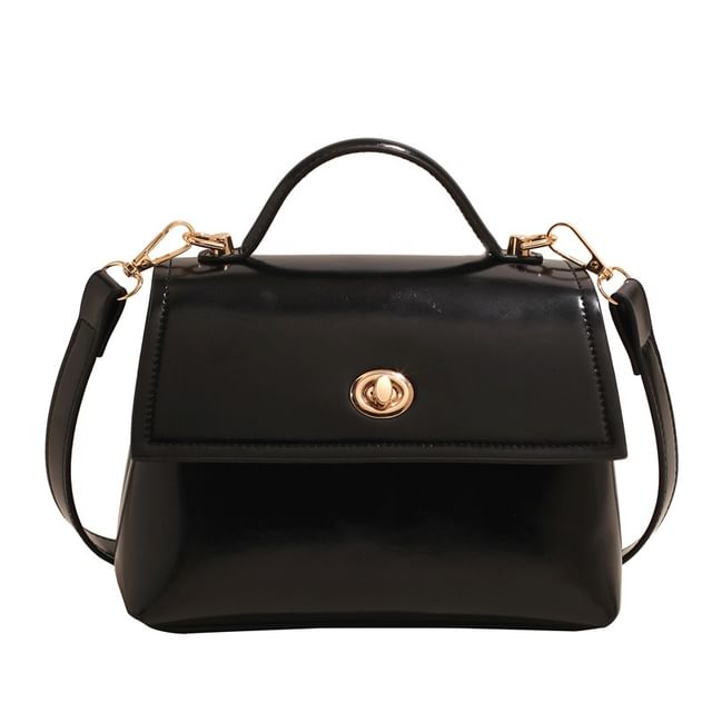 Twist Bag Top Set Crossbody Charm Lock / Handle Leather Flap Faux