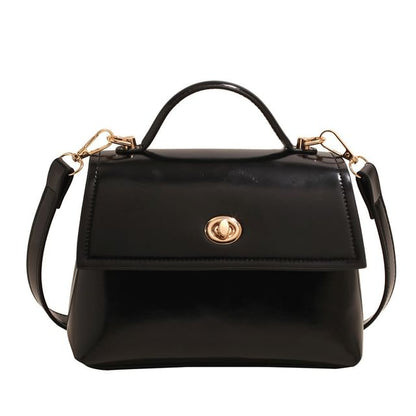 Twist Bag Top Set Crossbody Charm Lock / Handle Leather Flap Faux