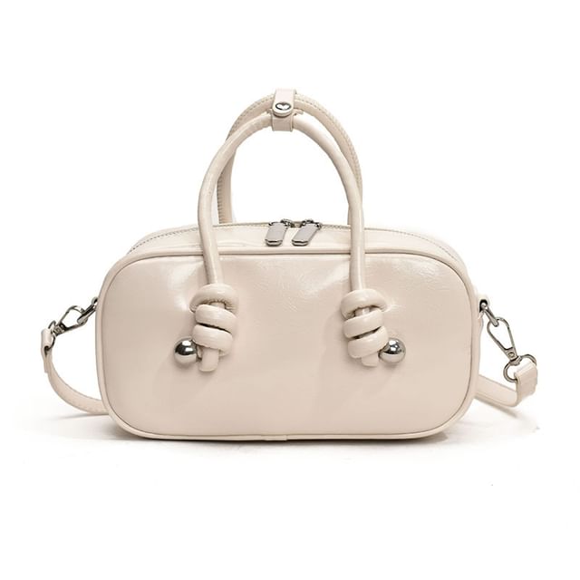 Bag Crossbody Top Leather Handle Faux Plain