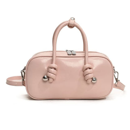 Bag Crossbody Top Leather Handle Faux Plain