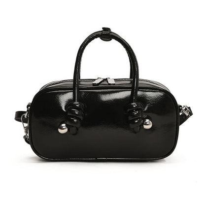 Bag Crossbody Top Leather Handle Faux Plain