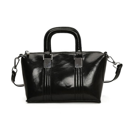 Faux Leather Plain Crossbody Top Bag Handle