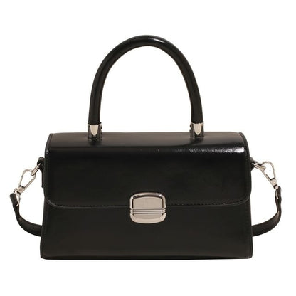 Handle Bag Leather Plain Faux Flap Top Crossbody