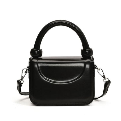 Faux Handle Leather Plain Bag Crossbody Top