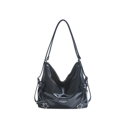 Buckled Faux Leather Bow Crossbody Star Bag