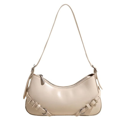 Buckled Bag Plain Crossbody Leather Faux