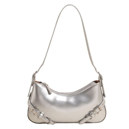 Buckled Bag Plain Crossbody Leather Faux