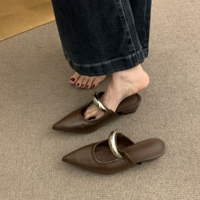 Toe Mary Pointed Wedge Mules Jane