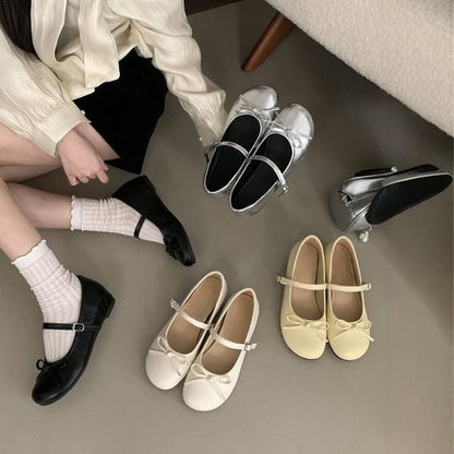 Jane Hidden Shoes Bow Mary Wedge