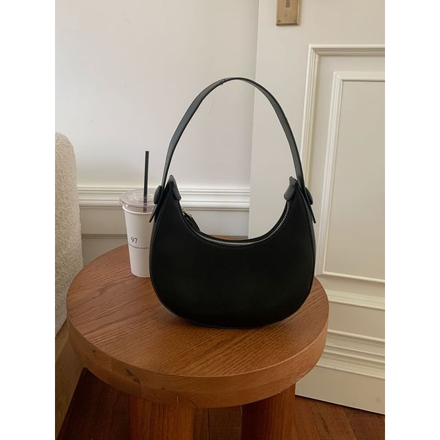 Leather Shoulder Plain Faux Bag