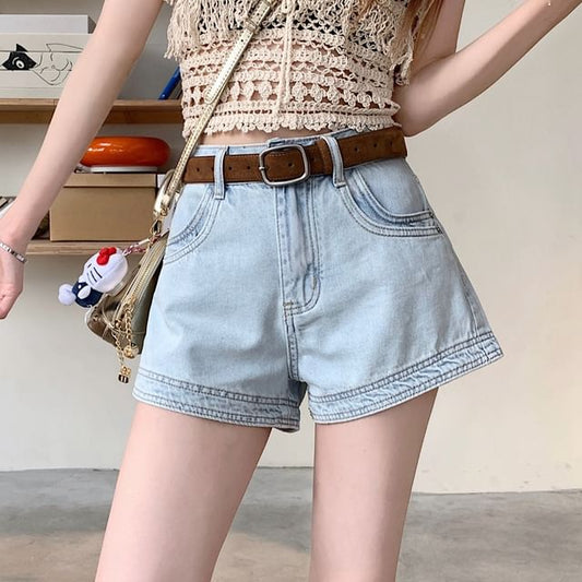 Washed Shorts Denim Mid Rise