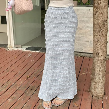 Skirt High Rise Tiered Maxi Floral Pencil