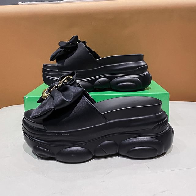 Sandals Slide Platform Bow