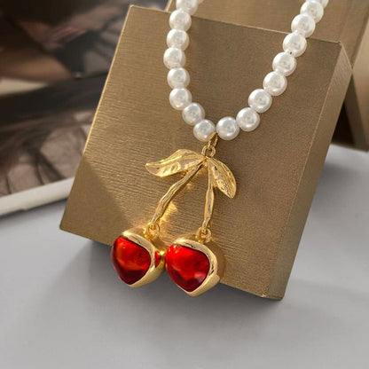 Necklace Pendant Alloy Faux / Resin Pearl Cherry