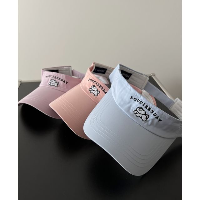 Embroidered Dog Sun Visor