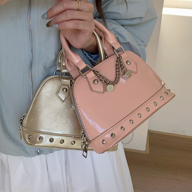 Bag Studded Faux Leather Crossbody