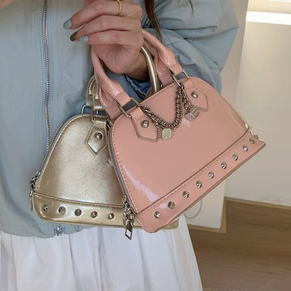 Bag Studded Faux Leather Crossbody