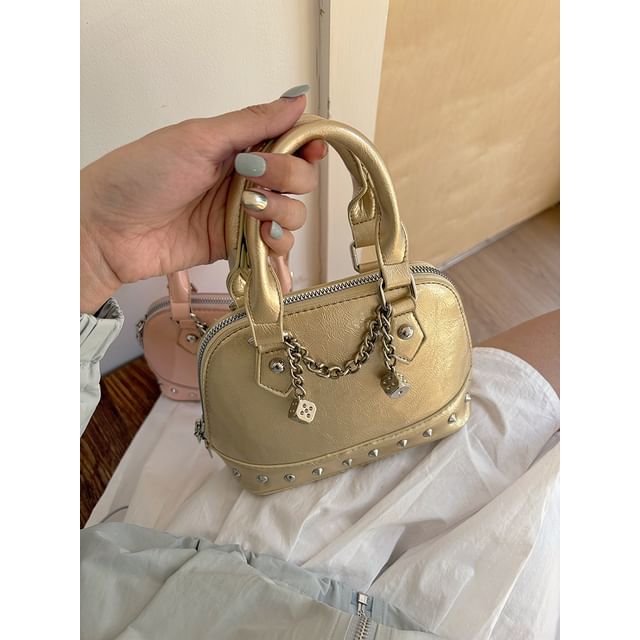 Bag Studded Faux Leather Crossbody