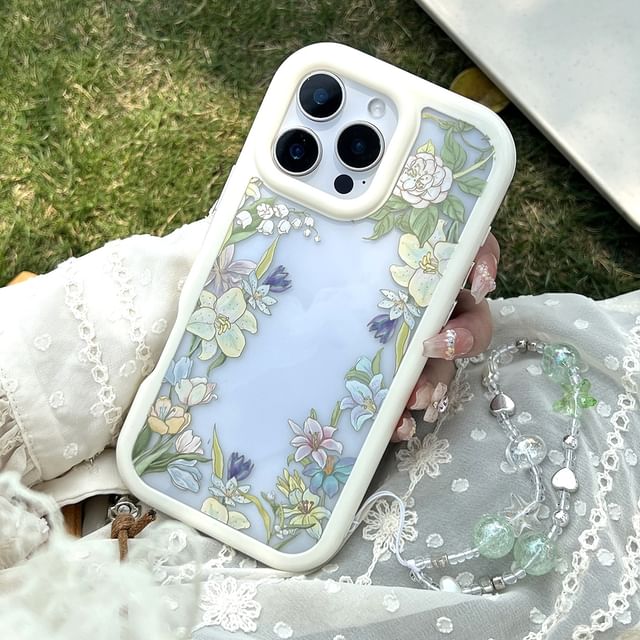 Transparent Phone Floral Case
