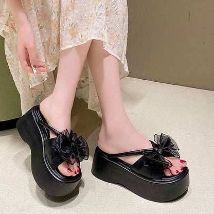 Platform Flower Sandals Slide