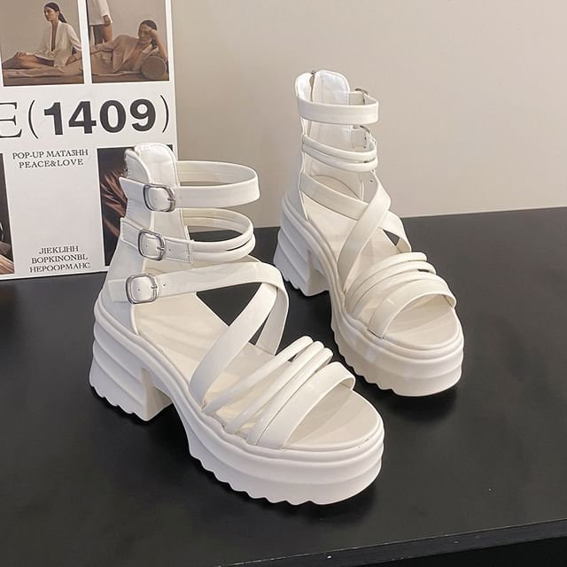 Platform Sandals Strappy Chunky Heel