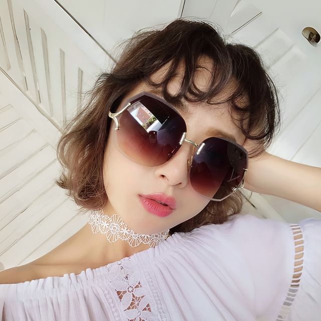 Frameless (Various Sunglasses Case Cloth Designs) + Cleaning Set: Gradient