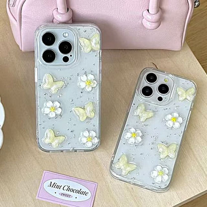 Floral Case iPhone Glitter