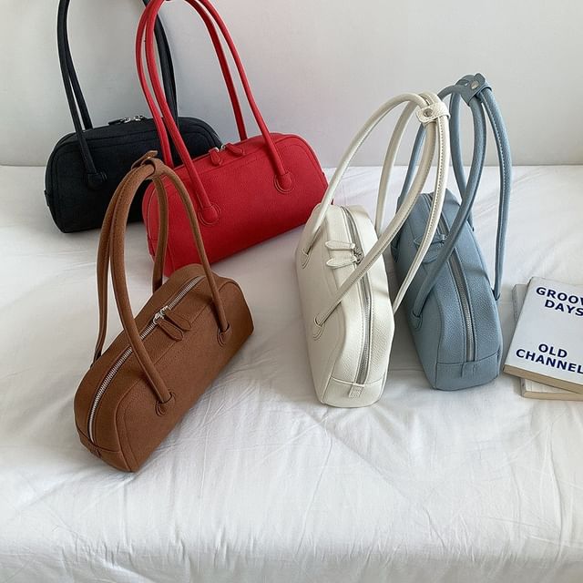 Shoulder Plain Leather Faux Bag