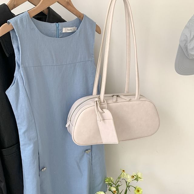 Plain Bag Shoulder Leather Faux