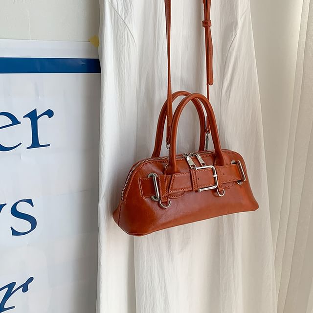 Shoulder Bag Faux Buckled Leather