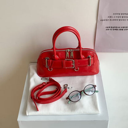 Shoulder Bag Faux Buckled Leather