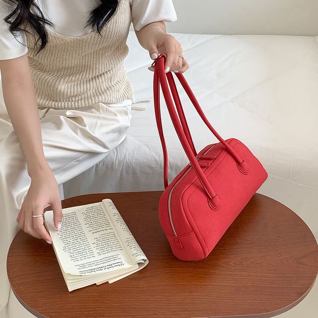 Shoulder Plain Leather Faux Bag