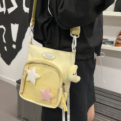 Multi-Pocket Bag Lettering Crossbody