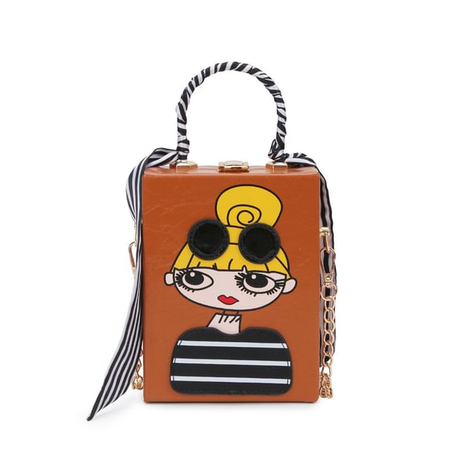 Print Crossbody Bag Strap Chain Cartoon