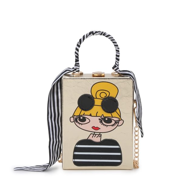Print Crossbody Bag Strap Chain Cartoon