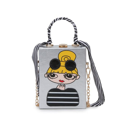 Print Crossbody Bag Strap Chain Cartoon