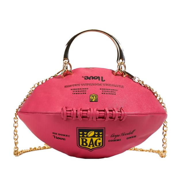 Bag Lettering Crossbody Strap Chain Rugby