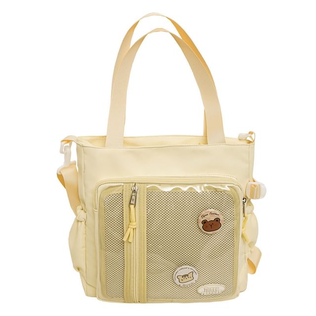 Multi-Pocket Badge + Tote Bag Set: Gingham