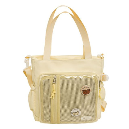 Multi-Pocket Badge + Tote Bag Set: Gingham