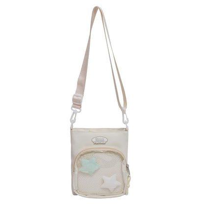 Multi-Pocket Bag Lettering Crossbody