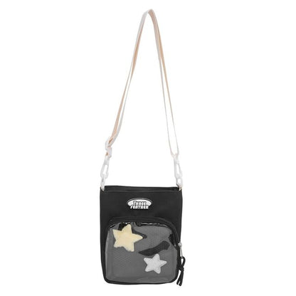 Multi-Pocket Bag Lettering Crossbody