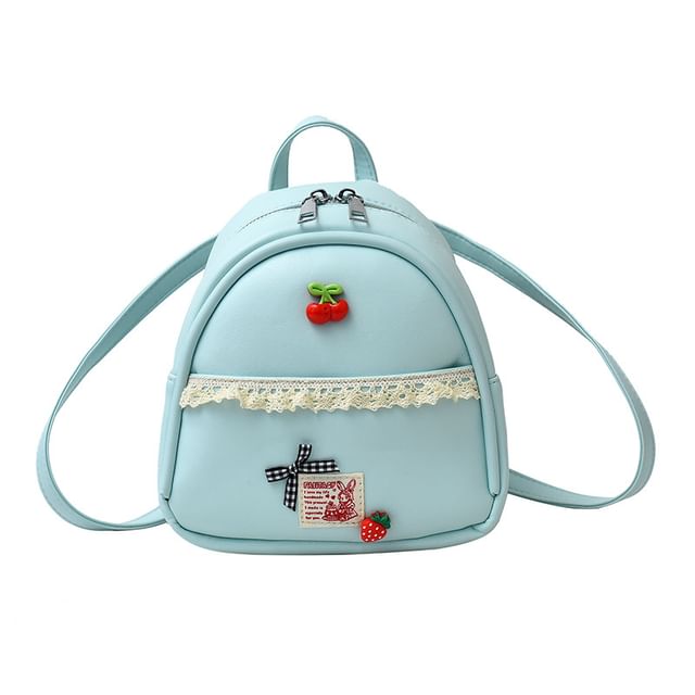 Faux Applique Lace Leather Backpack Trim