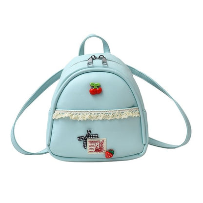 Faux Applique Lace Leather Backpack Trim