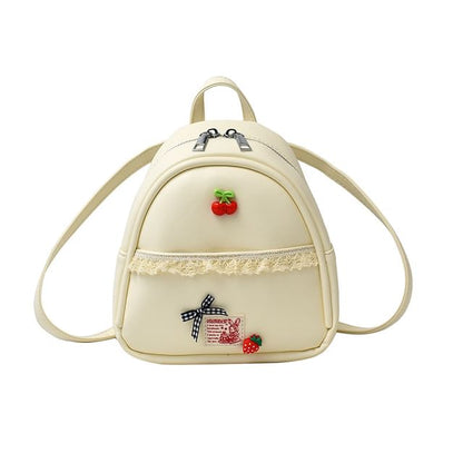 Faux Applique Lace Leather Backpack Trim