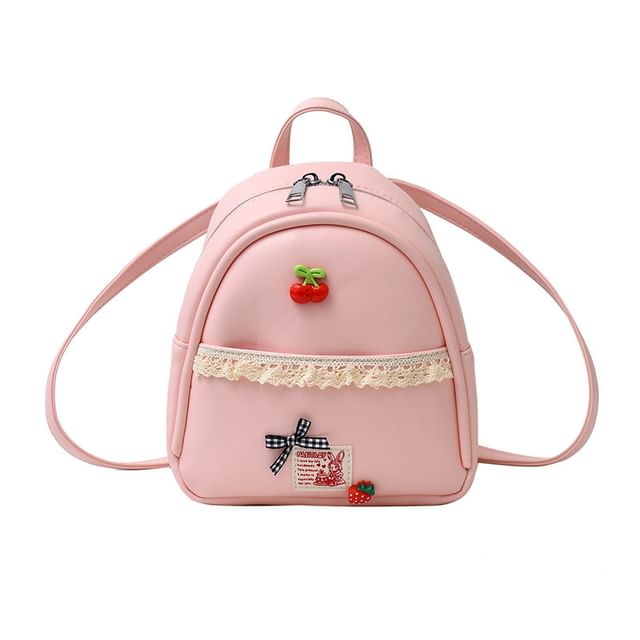 Faux Applique Lace Leather Backpack Trim