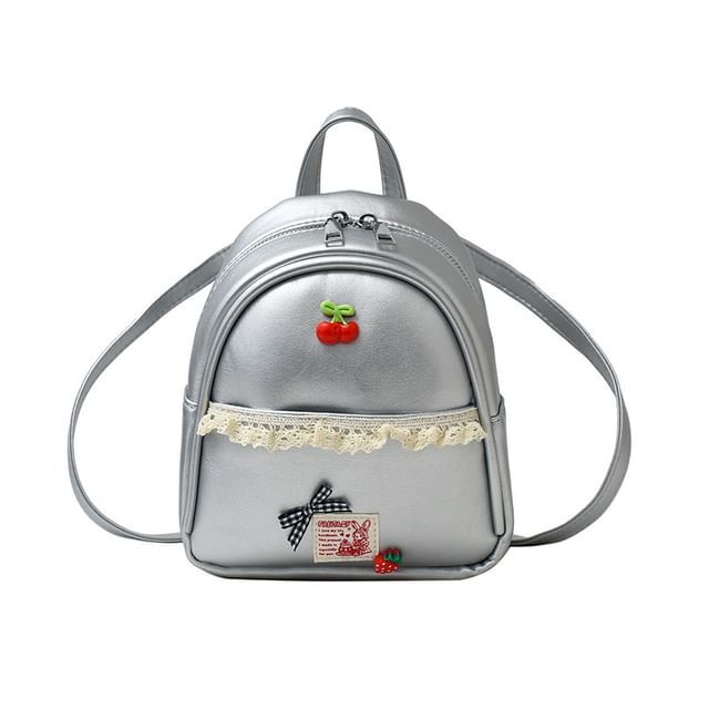 Faux Applique Lace Leather Backpack Trim