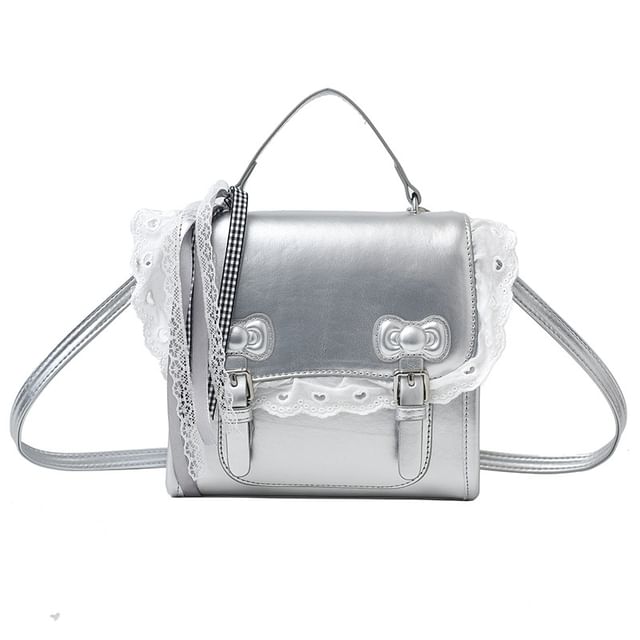 Flap Backpack Lace Trim Bow